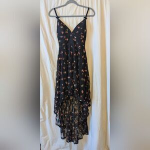 Disney Princess Black Floral High-Low Dress